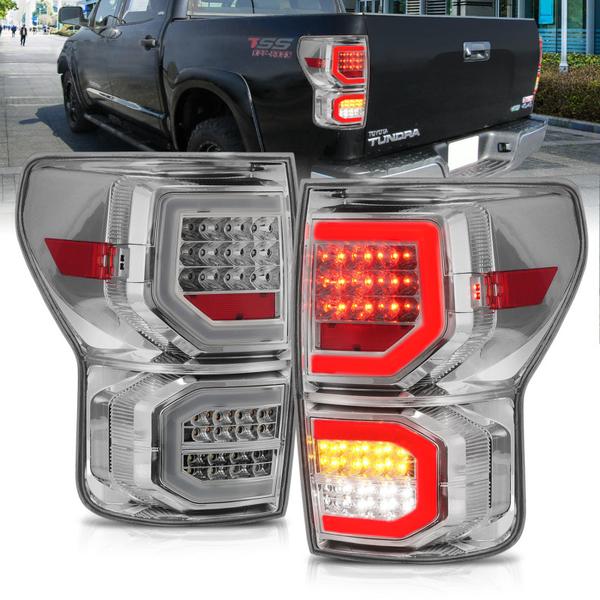 ANZO 2001-2011 Ford Ranger LED Tail Lights w/ Light Bar Chrome Housing Red/Clear Lens - eliteracefab.com