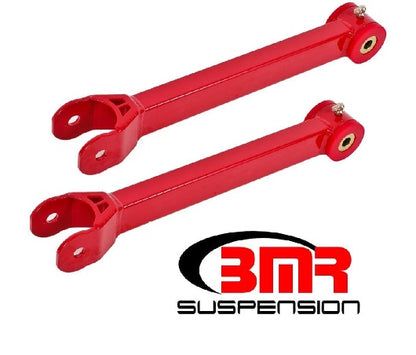 BMR LOWER TRAILING ARMS NON-ADJUSTABLE POLY RED (2016+ CAMARO) - eliteracefab.com