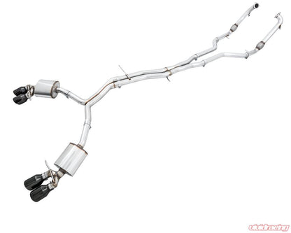 AWE Tuning Audi B9 S5 Sportback Touring Edition Exhaust - Non-Resonated (Black 102mm Tips) - eliteracefab.com