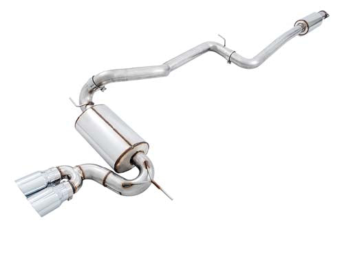 AWE Tuning Ford Focus ST Touring Edition Cat-back Exhaust - Non-Resonated - Chrome Silver Tips - eliteracefab.com