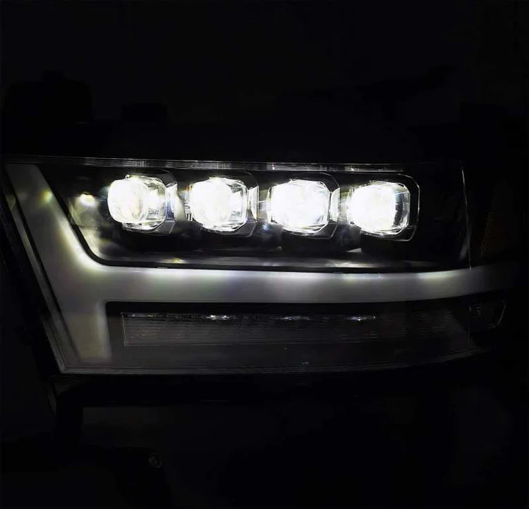 AlphaRex 19-20 Ram 1500HD NOVA LED Proj Headlights Plank Style Gloss Blk w/Activ Lght/Seq Signal/DRL - eliteracefab.com