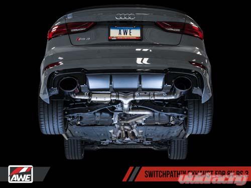 AWE Tuning 17-19 Audi RS3 8V SwitchPath Exhaust w/Diamond Black RS-Style Tips - eliteracefab.com