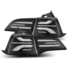 Load image into Gallery viewer, AlphaRex 17-22 Tesla Model 3 PRO-Series LED Tail Lights Jet Black w/Seq Sig - eliteracefab.com