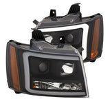 ANZO 2009-2020 Dodge Ram 1500 Full LED Square Projector Headlights w/ Chrome Housing Chrome Amber