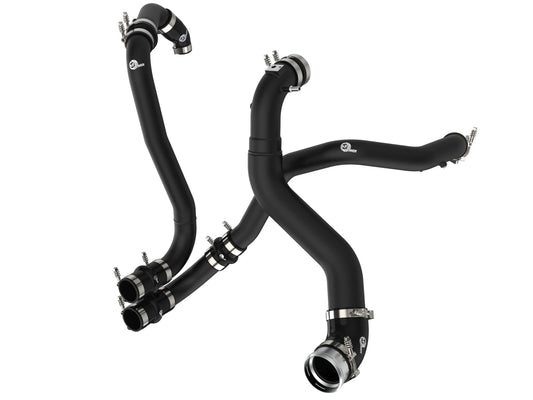 aFe BladeRunner 21-22 Ford F-150 Ecoboost V6-3.5L(tt) Aluminum Hot and Cold Charge Pipe Kit Black - eliteracefab.com