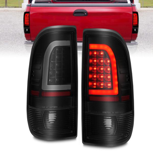 ANZO 2014-2018 GMC Sierra LED Tail Lights Black Housing Clear Lens - eliteracefab.com