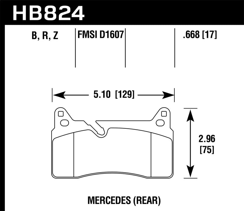 Hawk Performance HPS 5.0 Rear Brake Pads - HB824B.668 Hawk Performance