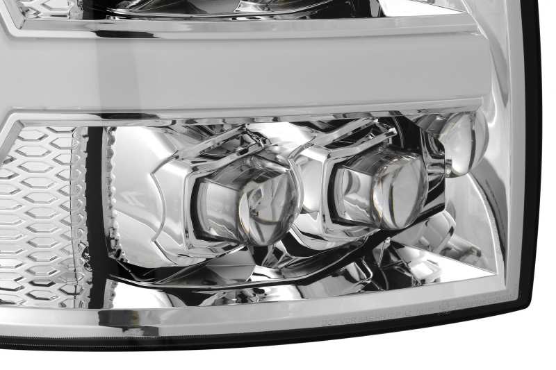 AlphaRex 880207 07-13 Chevy 1500HD NOVA LED Proj Headlights Plank Style Chrm w/Activ Light/Seq Signal