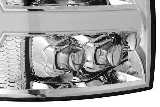 AlphaRex 880207 07-13 Chevy 1500HD NOVA LED Proj Headlights Plank Style Chrm w/Activ Light/Seq Signal