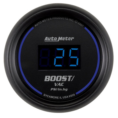 Autometer Cobalt Digital 52.4mm Black Vacuum/Boost Gauge.