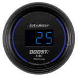 AutoMeter GAUGE; VAC/BOOST; 2 1/16in.; 30INHG-30PSI; DIGITAL; BLACK DIAL W/BLUE LED