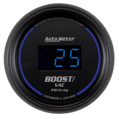 Autometer Cobalt Digital 52.4mm Black Vacuum/Boost Gauge.