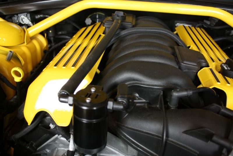 J&L 11-19 Dodge Charger SRT 6.4L Hemi Passenger Side Oil Separator 3.0 - Black Anodized - eliteracefab.com