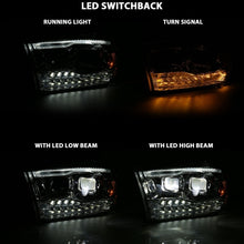 Load image into Gallery viewer, ANZO 2009-2018 Dodge Ram 1500 Led Projector Plank Style Switchback H.L Halo Chrome Amber (OE Style) - eliteracefab.com