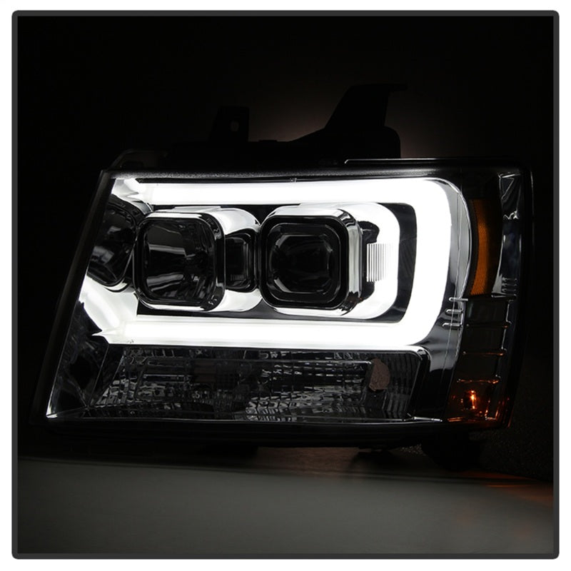 Spyder 07-14 Chevy Suburban/1500/2500/Tahoe V2 Projector Headlights Chrome PRO-YD-CSUB07V2-DRL-C - eliteracefab.com