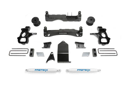 Fabtech 14-18 GM C/K1500 w/OE Forged UCA 4in Basic System w/Perf. Shocks - eliteracefab.com