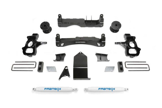 Fabtech 14-18 GM C/K1500 w/OE Forged UCA 4in Basic System w/Perf. Shocks - eliteracefab.com