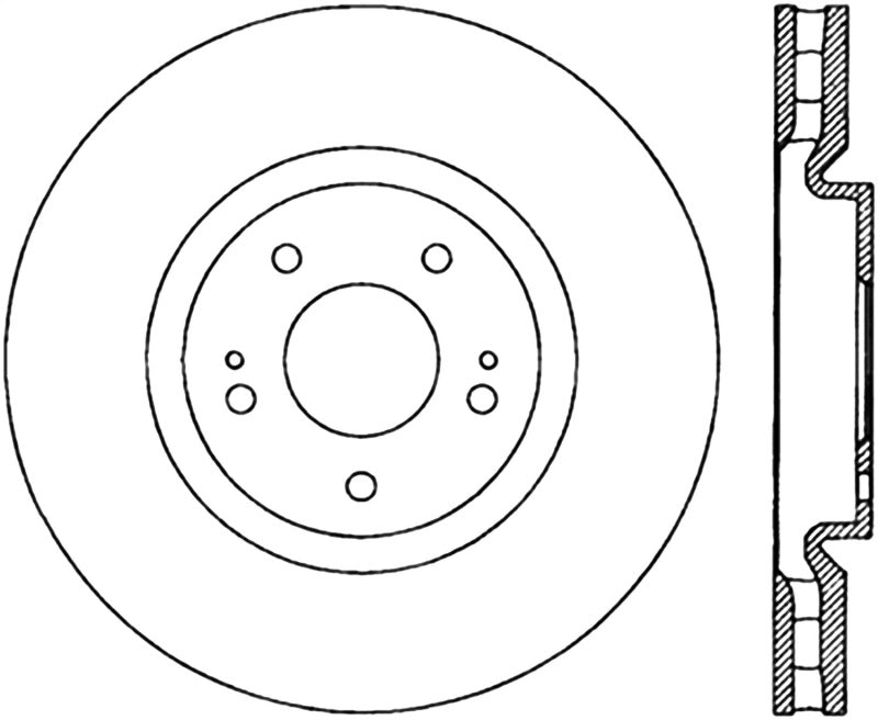 StopTech 03-06 Mitsubishi Lancer SportStop Cryo Slotted & Drilled Front Left Rotor Stoptech
