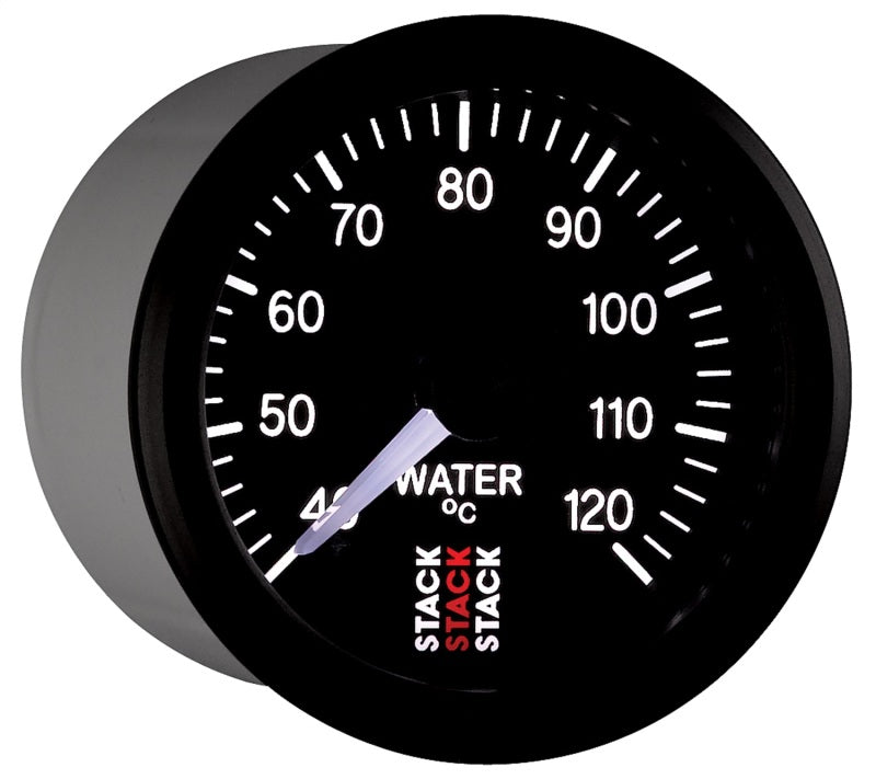 Autometer Stack 52mm 40-120 Deg C 1/8in NPTF Male Pro Stepper Motor Water Temp Gauge - Black ST3307
