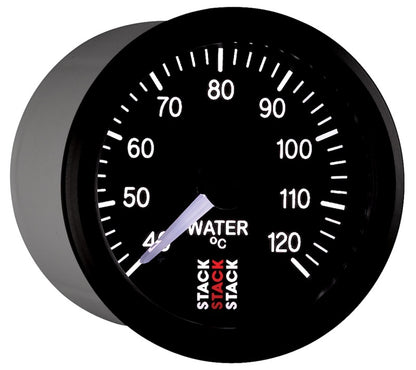 Autometer Stack 52mm 40-120 Deg C 1/8in NPTF Male Pro Stepper Motor Water Temp Gauge - Black ST3307
