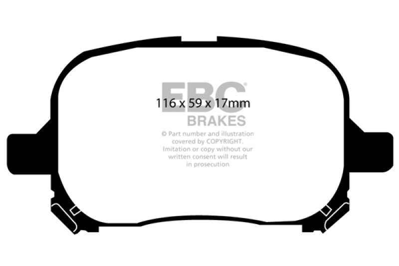 EBC 97-99 Lexus ES300 3.0 Yellowstuff Front Brake Pads - eliteracefab.com