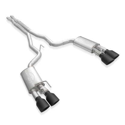 Stainless Works 2020 Ford GT500 Legend Catback X-Pipe Exhaust Factory Connect - Black Tips Stainless Works