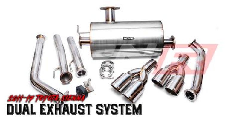 Weapon R 11-17 Toyota Sienna 3.5L Axle Back Exhaust w/Slant Cut Tips Weapon R