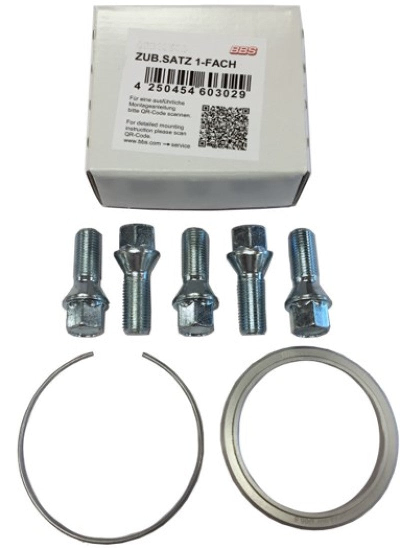 BBS PFS KIT - Saab - Includes 82mm OD - 65mm ID Ring / 82mm Clip / Lug Bolts 09.30.308