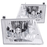 ANZO USA Ford Econoline E-150 / 250 / 350 / 450 Crystal Headlights Chrome; 1992-2006