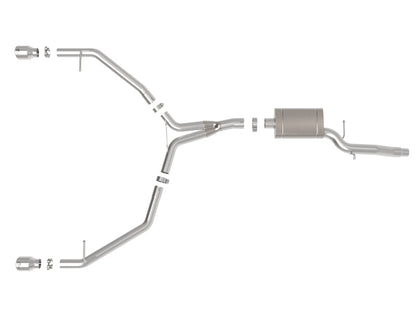 afe MACH Force-Xp 13-16 Audi Allroad L4 SS Axle-Back Exhaust w/ Polished Tips aFe