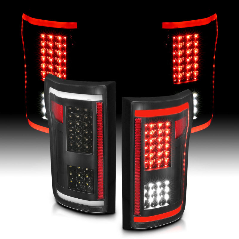 ANZO 311285 USA Ford F-150 Led Taillights Black; 2015-2017 - eliteracefab.com