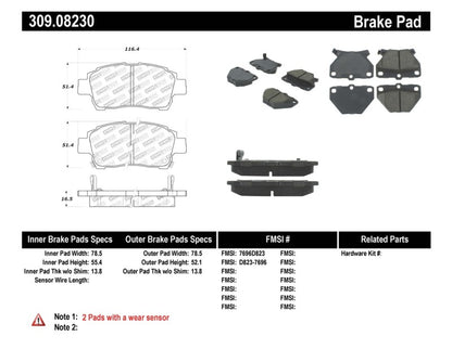 StopTech Performance 00-05 Celica GT-S Rear Brake Pads Stoptech
