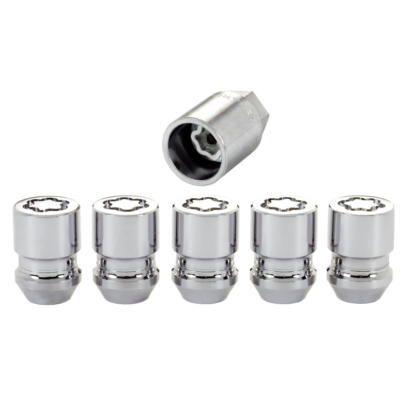 McGard Wheel Lock Nut Set - 5pk. (Cone Seat) M12X1.5 / 13/16 Hex / 1.28in. Length - Chrome - eliteracefab.com