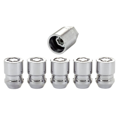 McGard Wheel Lock Nut Set - 5pk. (Cone Seat) M12X1.5 / 13/16 Hex / 1.28in. Length - Chrome - eliteracefab.com