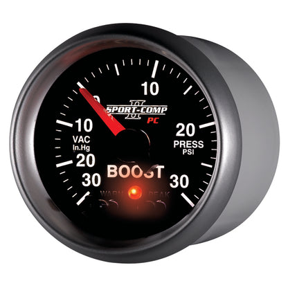 Autometer Sport-Comp II 52mm 30 IN HG / 30 PSI Electronic Boost/Vacuum Gauge 3677