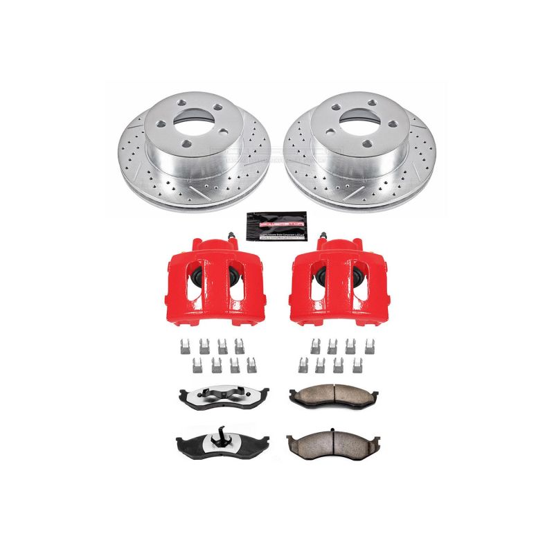 Power Stop 99-01 Jeep Cherokee Front Z36 Truck & Tow Brake Kit w/Calipers - eliteracefab.com