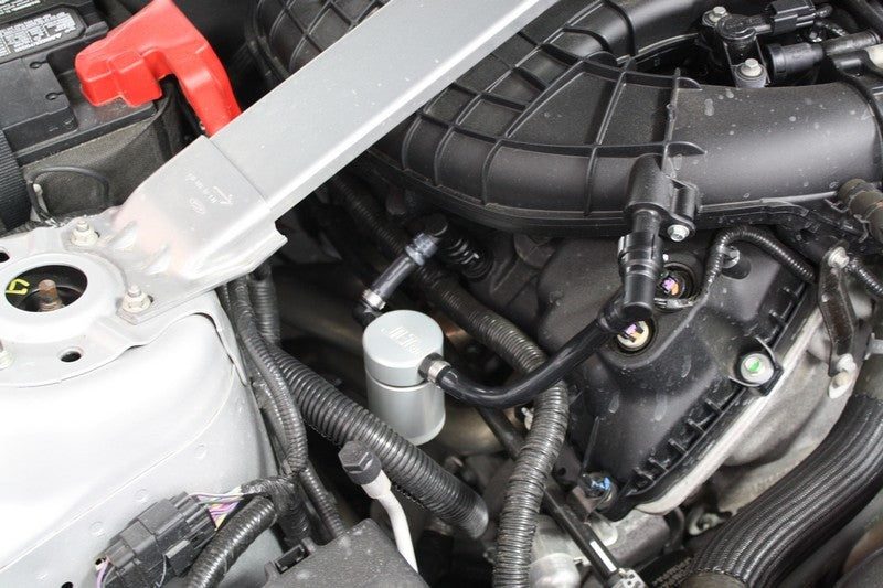 J&L 11-17 Ford Mustang V6 Passenger Side Oil Separator 3.0 - Clear Anodized - eliteracefab.com