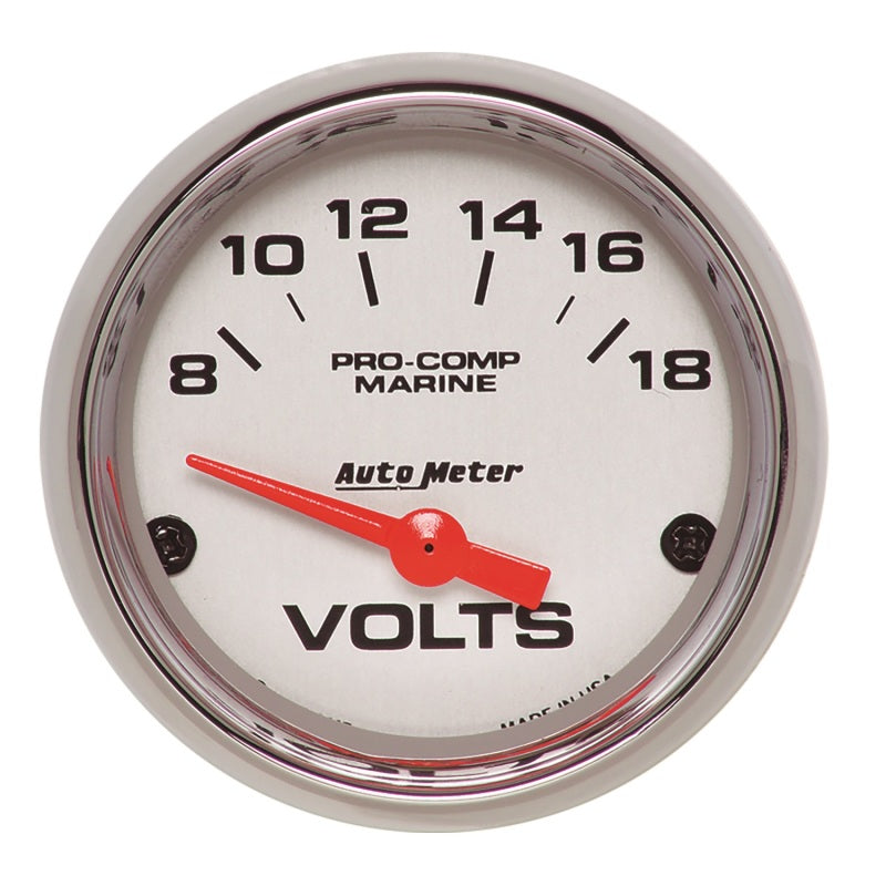 Autometer Marine Chrome Ultra-Lite 2-1/16in 18V Electric Voltmeter Gauge 200756-35