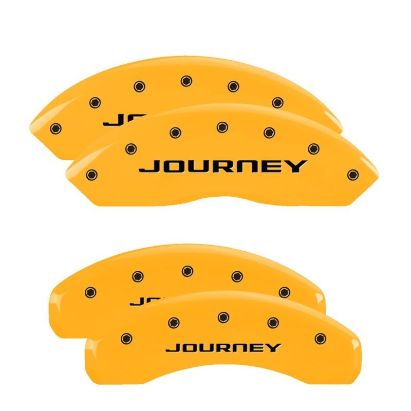 MGP 4 Caliper Covers Engraved Front & Rear With out stripes/Journey Yellow finish black ch MGP