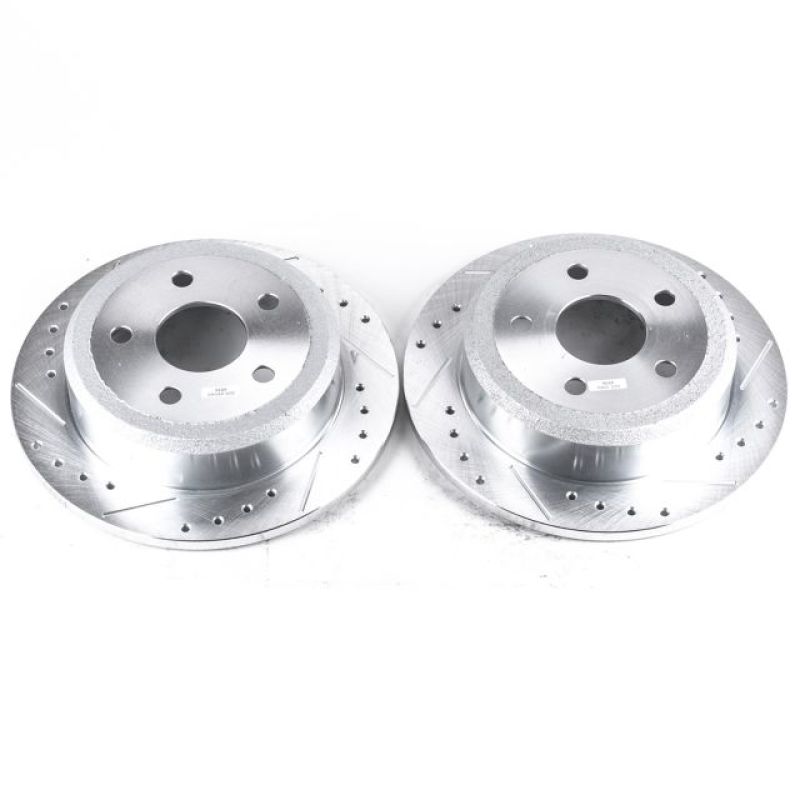 Power Stop 07-17 Jeep Wrangler Rear Evolution Drilled & Slotted Rotors - Pair - eliteracefab.com