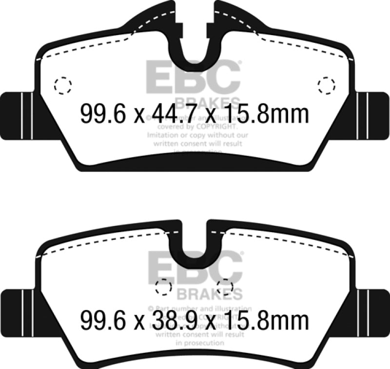 EBC 14+ Mini Hardtop 1.5 Turbo Cooper Greenstuff Rear Brake Pads - eliteracefab.com