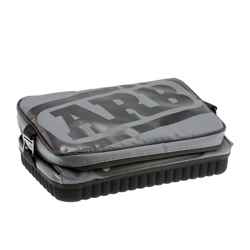 ARB Cooler Bag Charcoal w/ Red Highlights 15in L x 11in W x 9in H Holds 22 Cans - eliteracefab.com