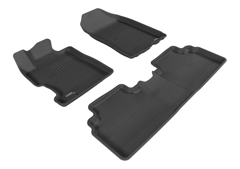 3D MAXpider 2006-2011 Honda Civic Sedan Kagu 1st & 2nd Row Floormat - Black - eliteracefab.com