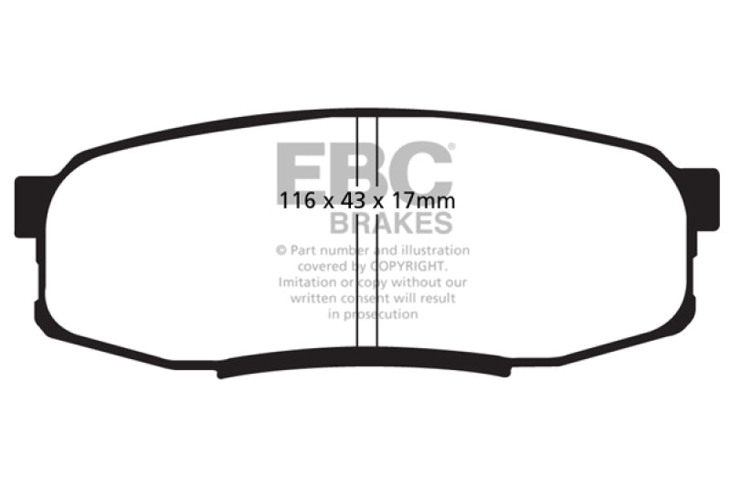 EBC 08+ Lexus LX570 5.7 Extra Duty Rear Brake Pads - eliteracefab.com