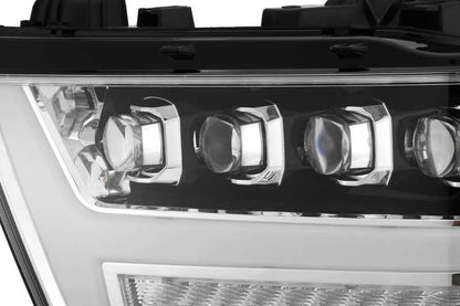 AlphaRex 880517 19-20 Ram 1500HD NOVA LED Proj Headlights Plank Style Chrome w/Activ Light/Seq Signal/DRL