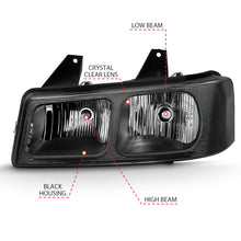 Load image into Gallery viewer, ANZO 2003-2017 Chevy Express Crystal Headlight Black - eliteracefab.com