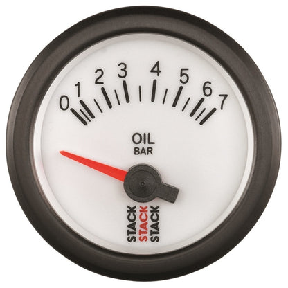 Autometer Stack 52mm 0-7 Bar M10 Male Electric Oil Pressure Gauge - White ST3251