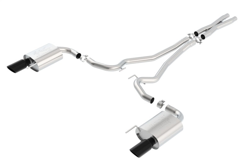 Borla Atak S Cat-Back 15-17 Ford Mustang GT 5.0L V8 MT/AT 2.5in pipe 4in tip (Black Chrome) - eliteracefab.com