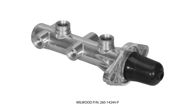 Wilwood Tandem Remote Master Cylinder - 1 1/8in Bore Ball Burnished Wilwood