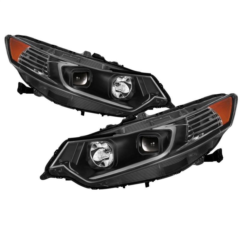 xTune 09-14 Acura Projector Headlights - Light Bar DRL - Black (PRO-JH-ATSX09-LB-BK) - eliteracefab.com